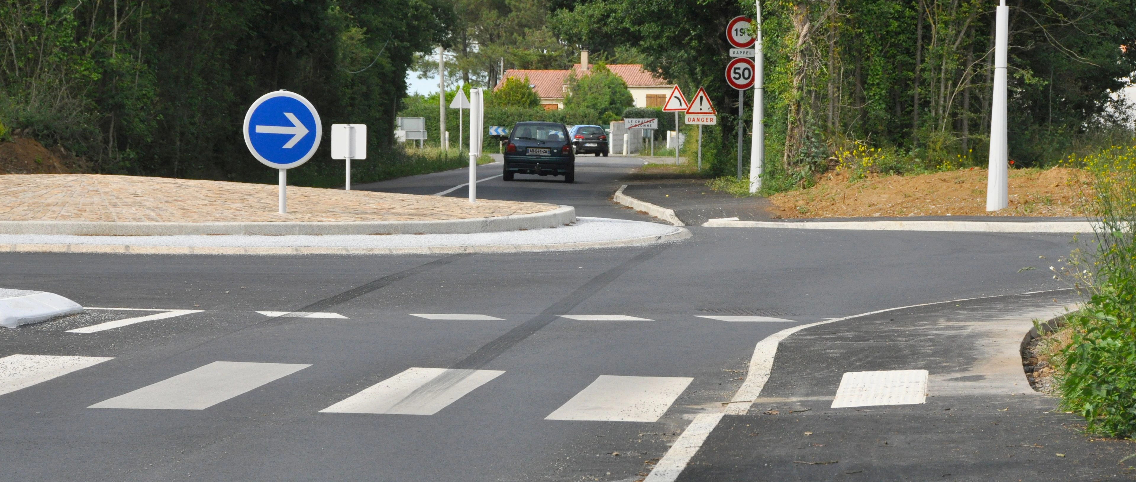 passage piéton à un rond point