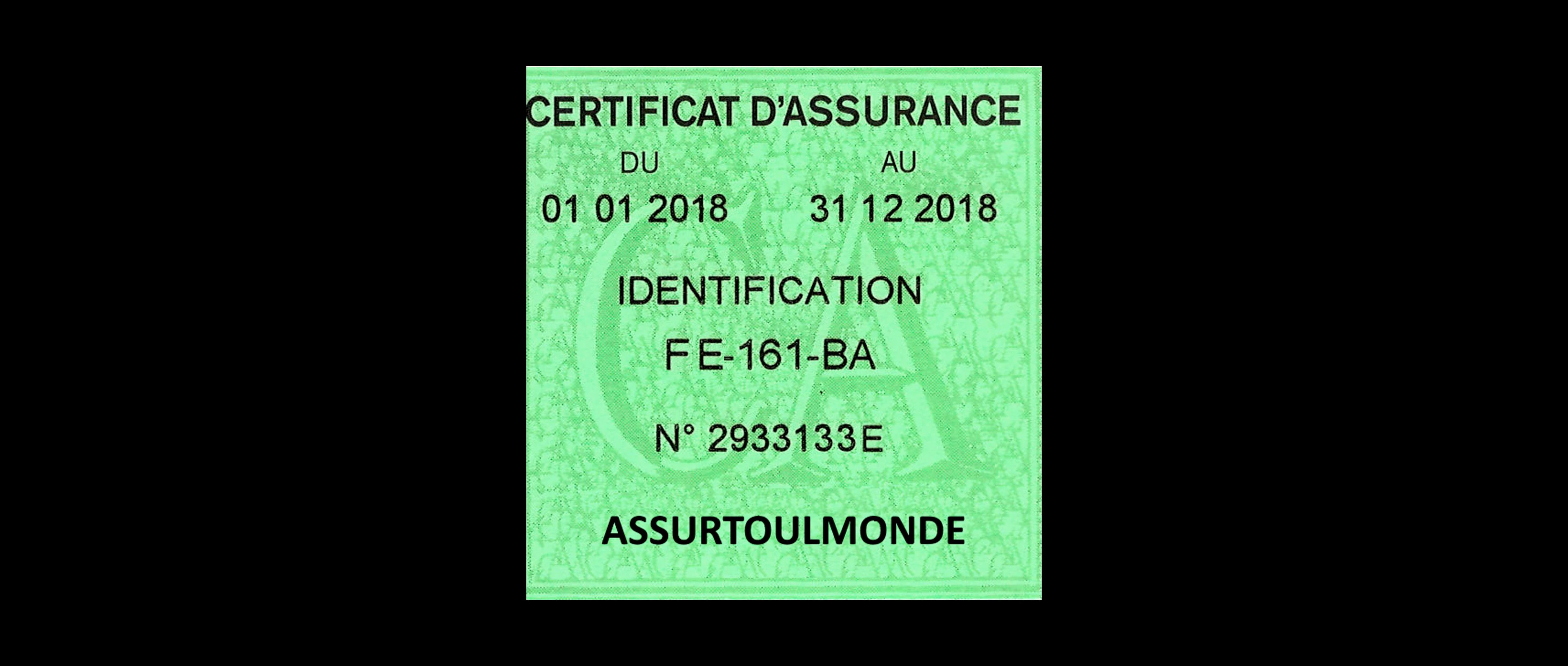 Certificat d'assurance