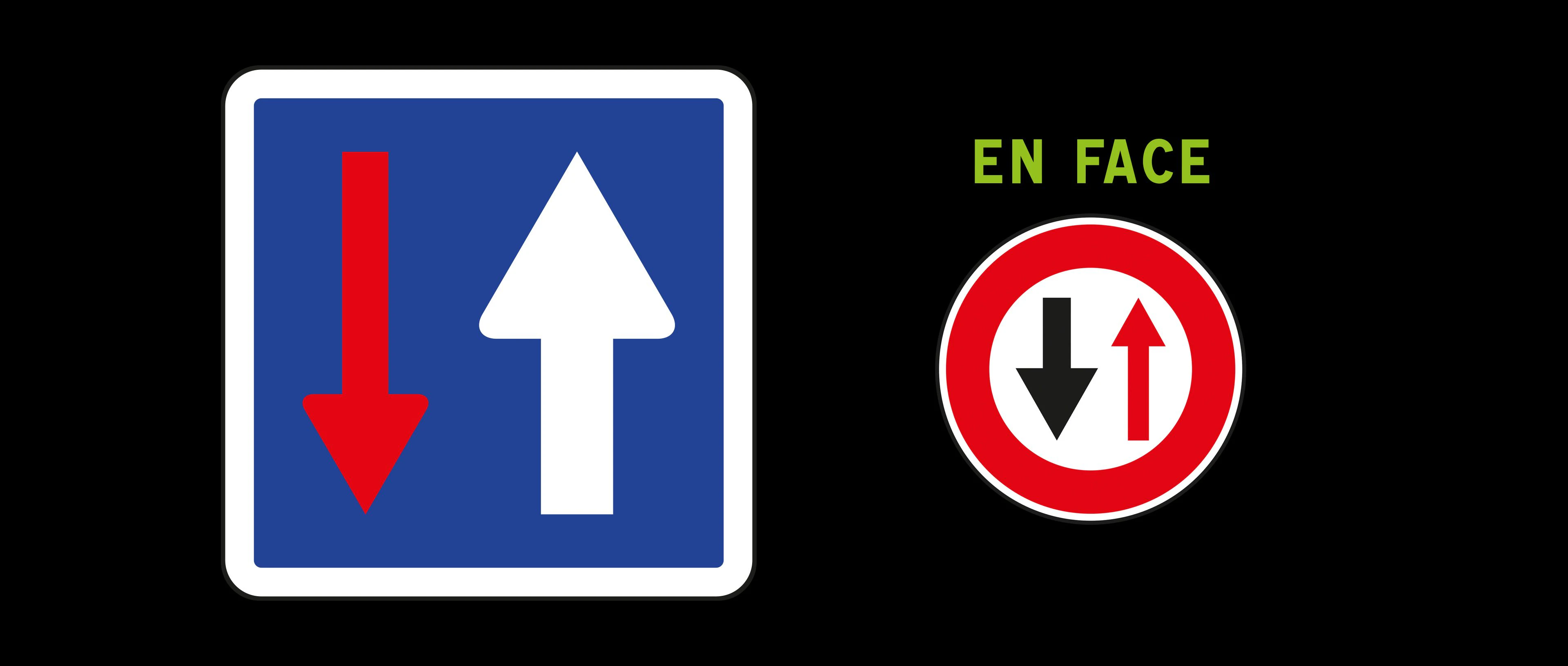 panneau de signalisation d'une circulation en sens inverse