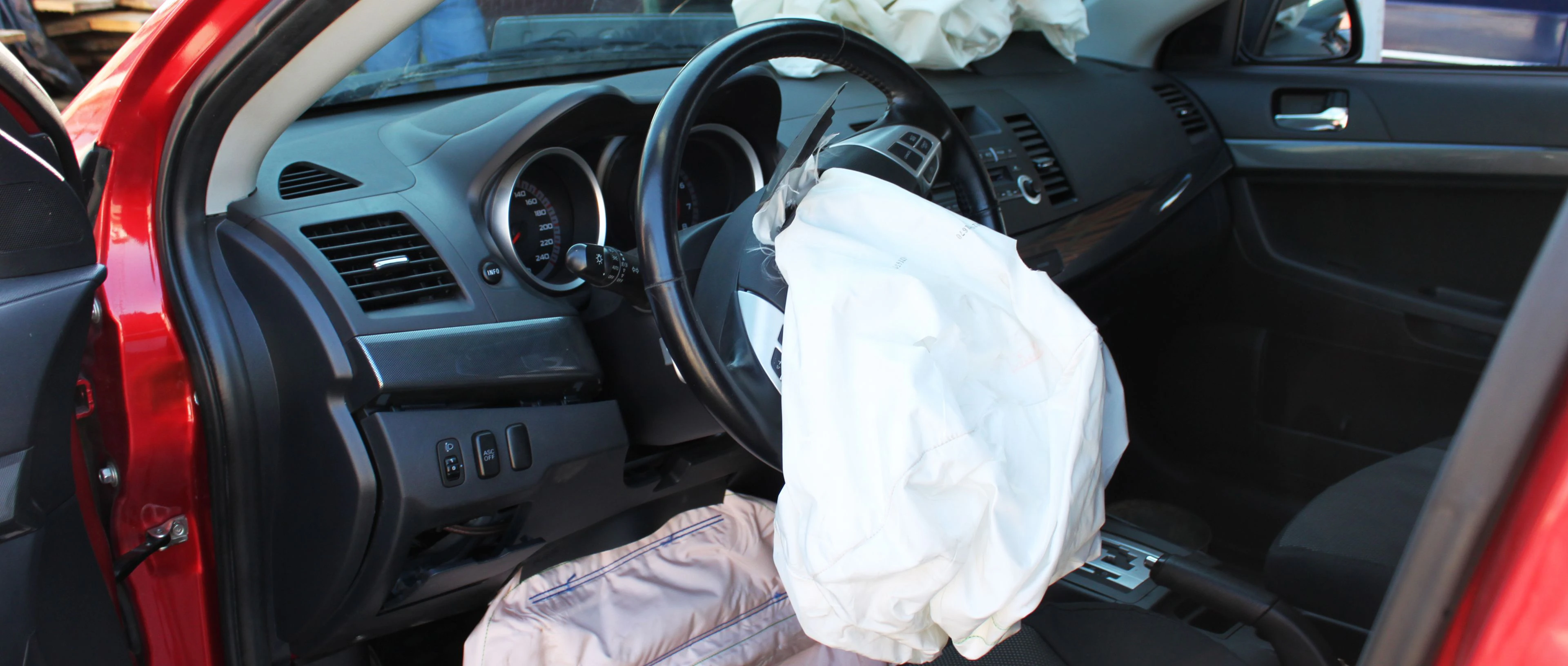 airbags déclenchés dans une voiture