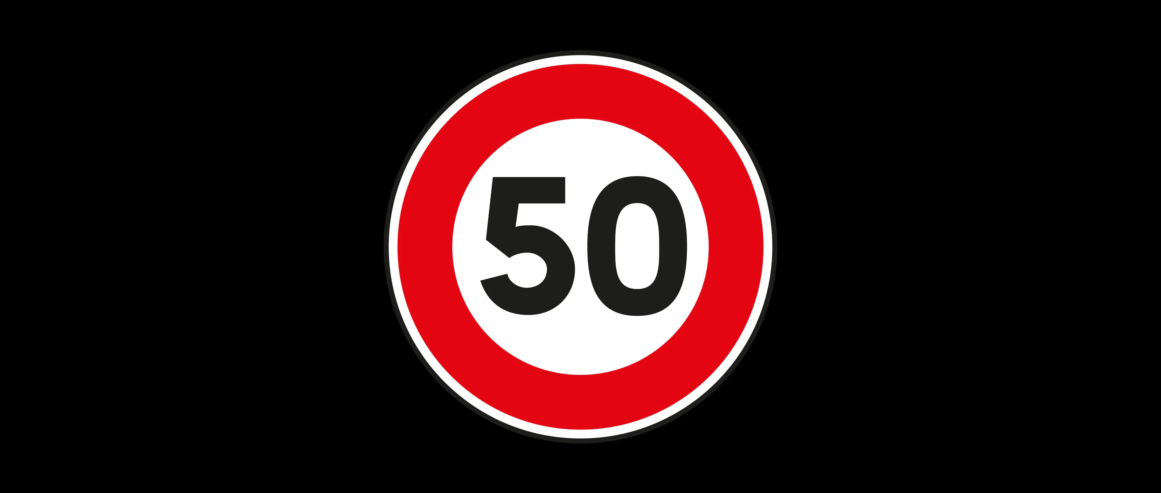 panneau d'indication d'une zone 50