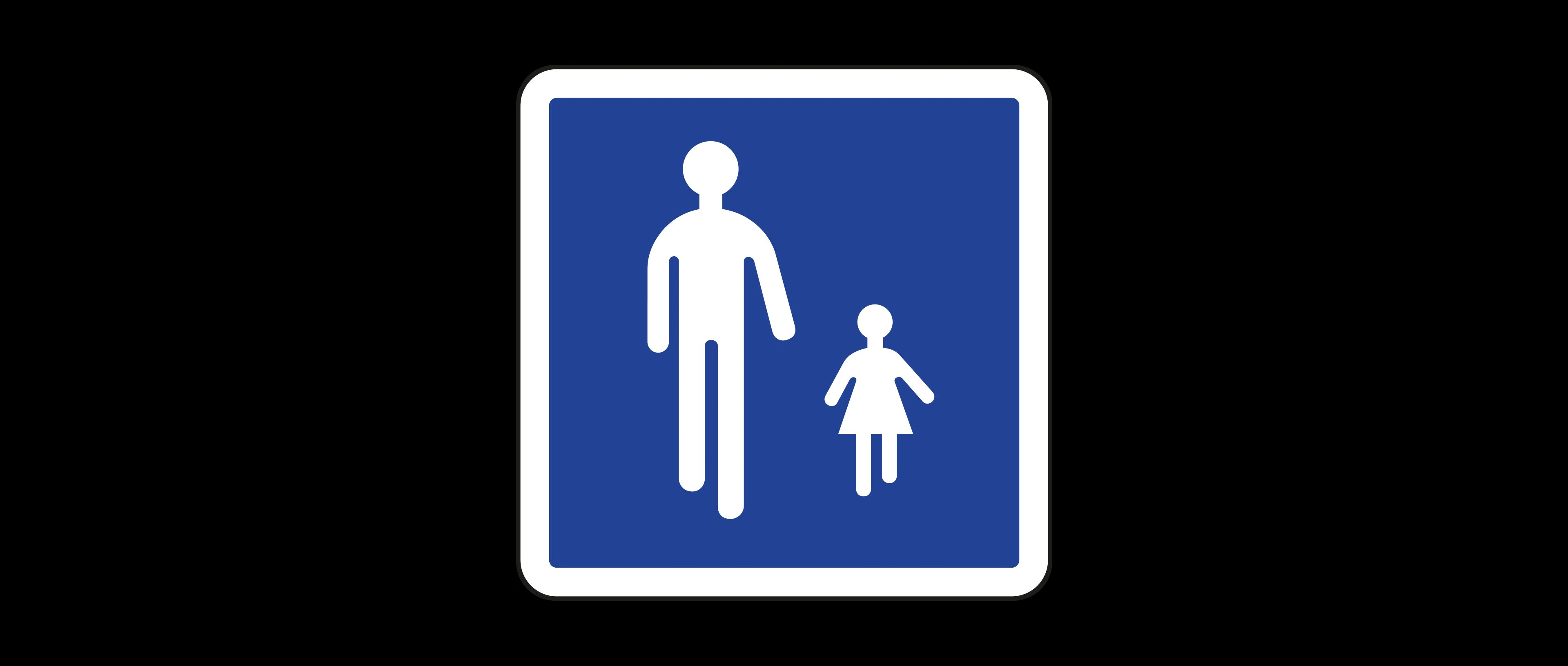 panneau de signalisation d'aire piétonne