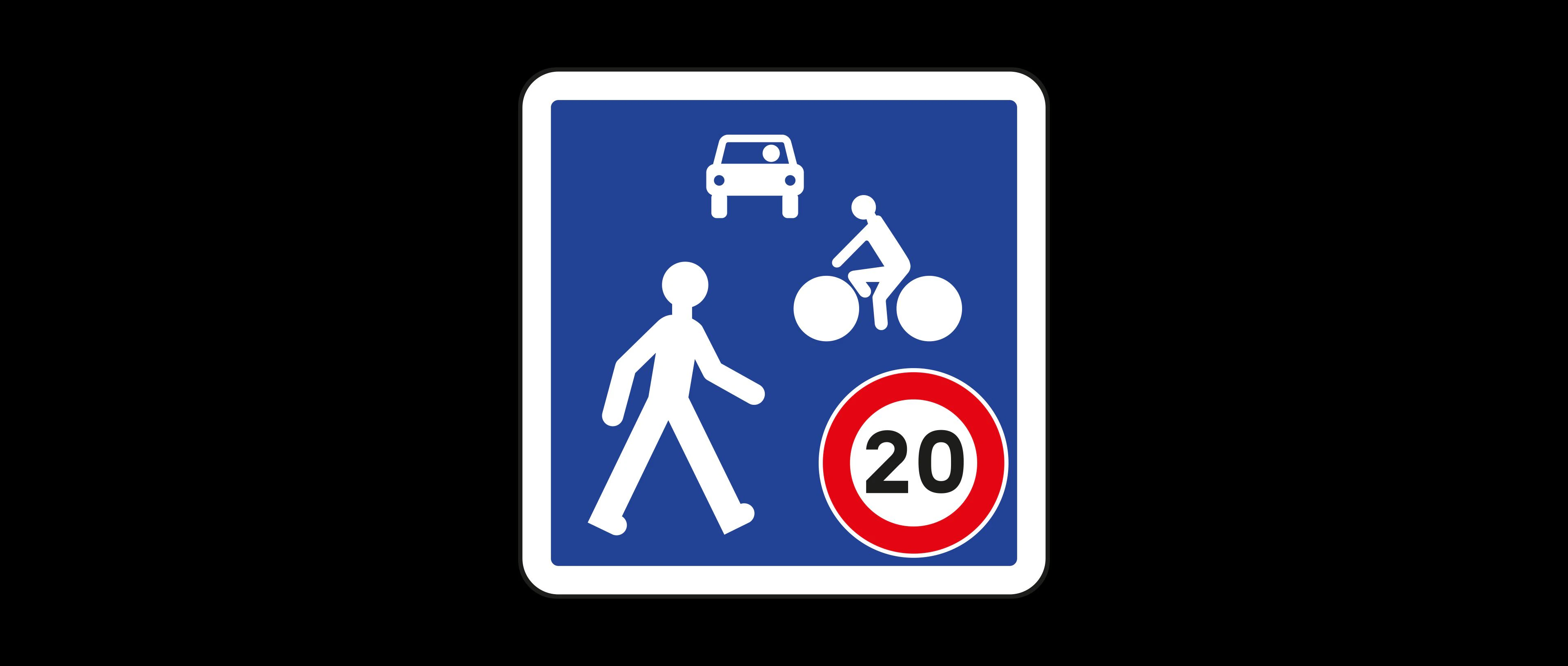 panneau de signalisation de zone de rencontre