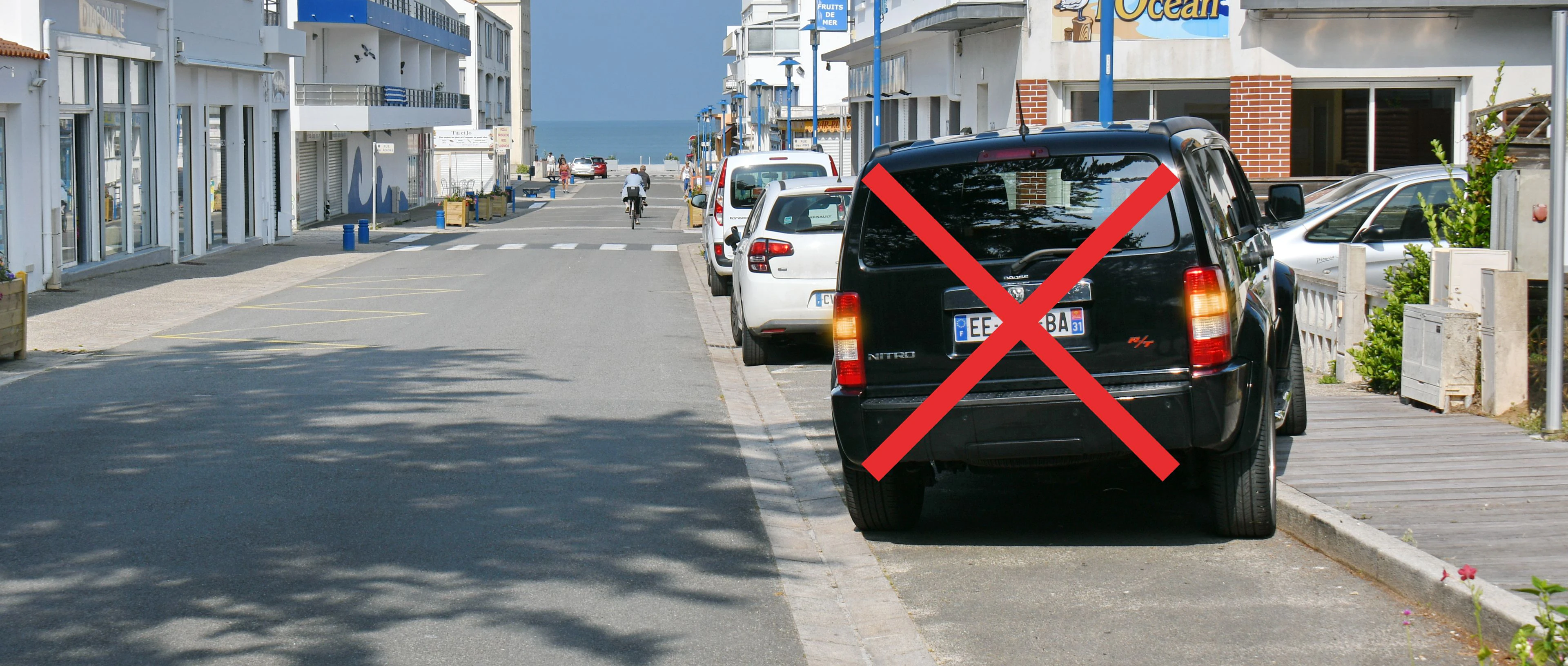 stationnement gênant sur un trottoir