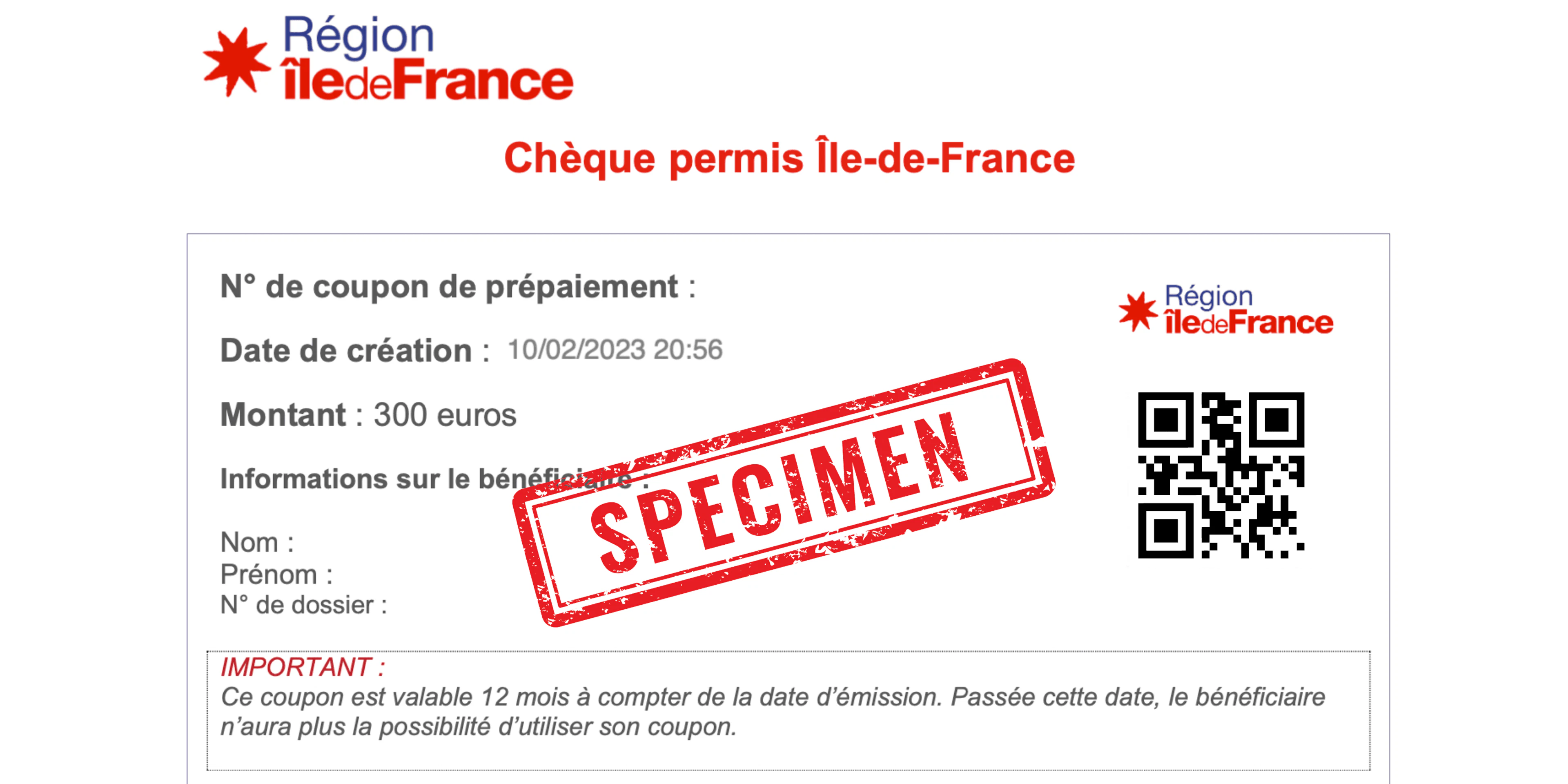 Chèque permis de conduire Île-de-France