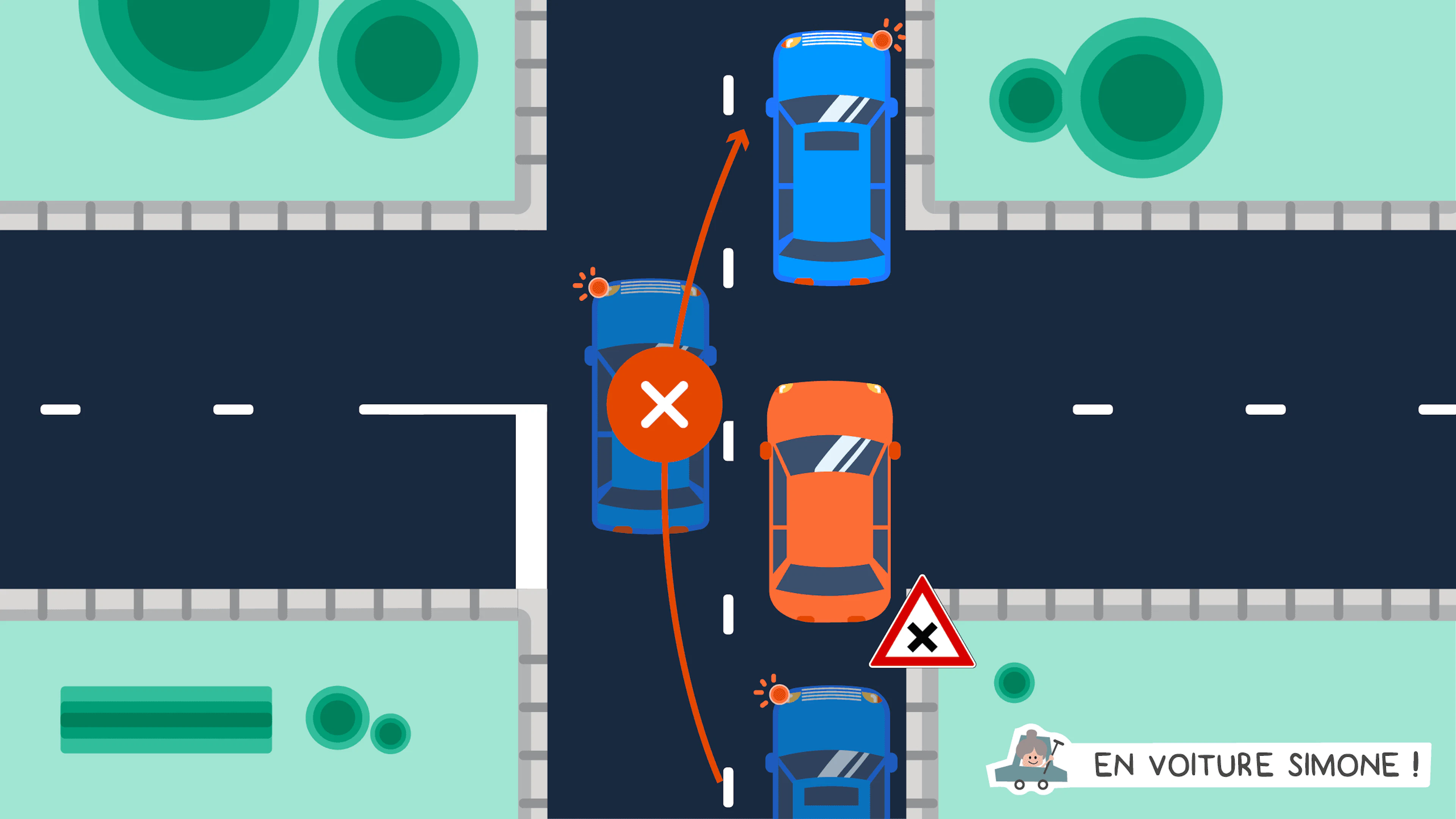 Dépassement dans une intersection
