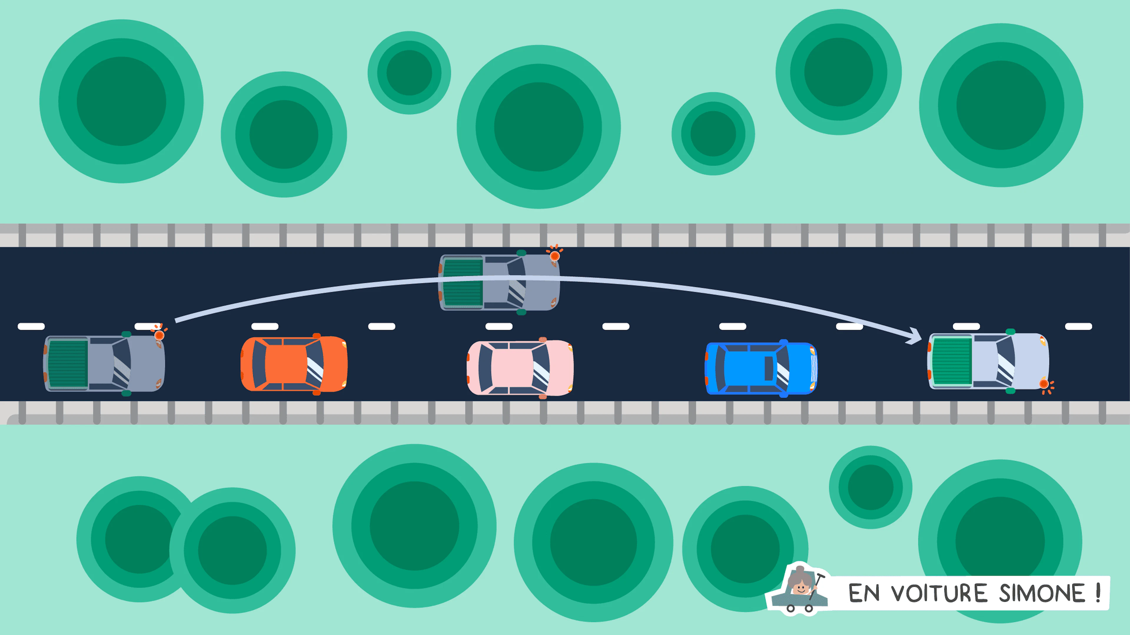 Dépassement de plusieurs vehicules