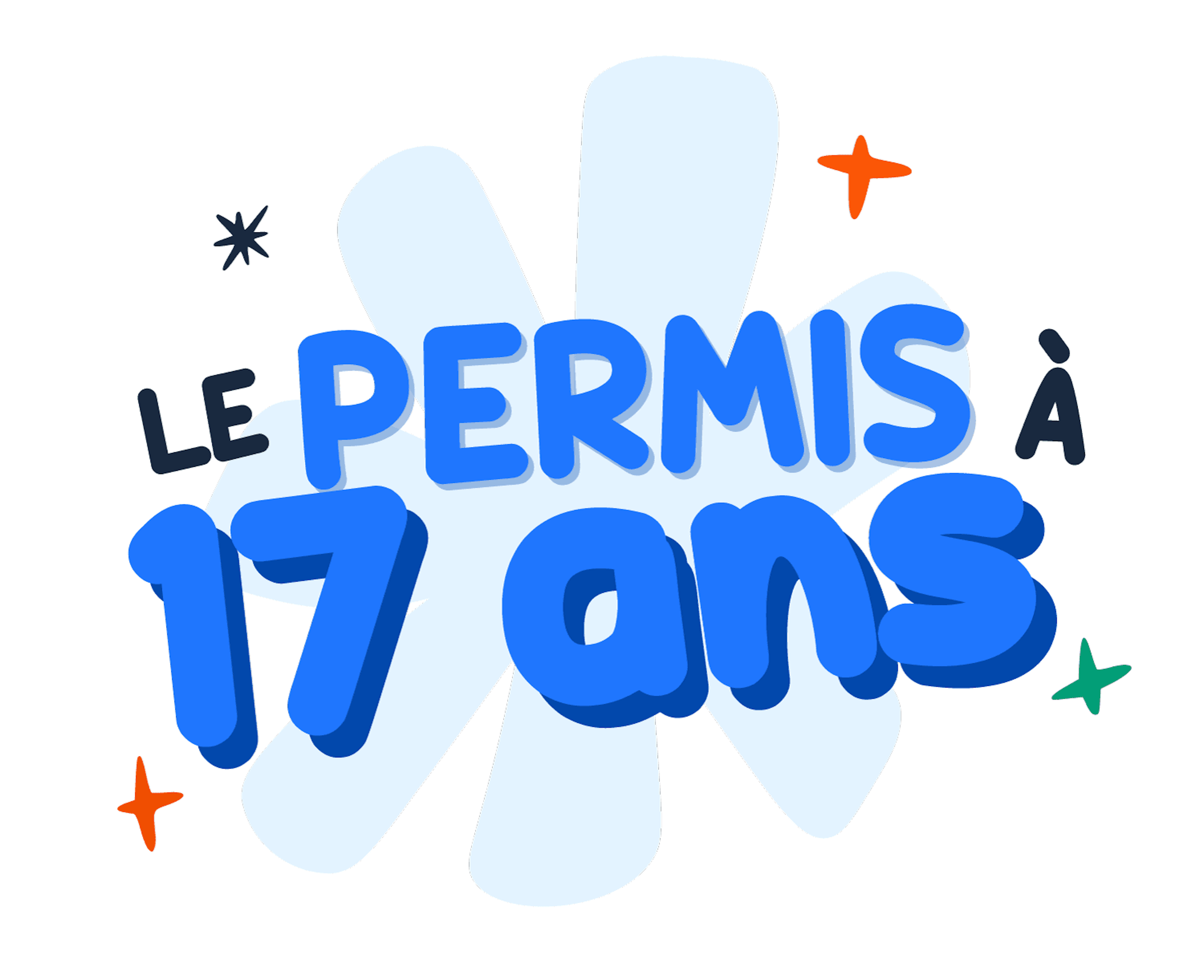 Permis à 17 ans sur fond blanc