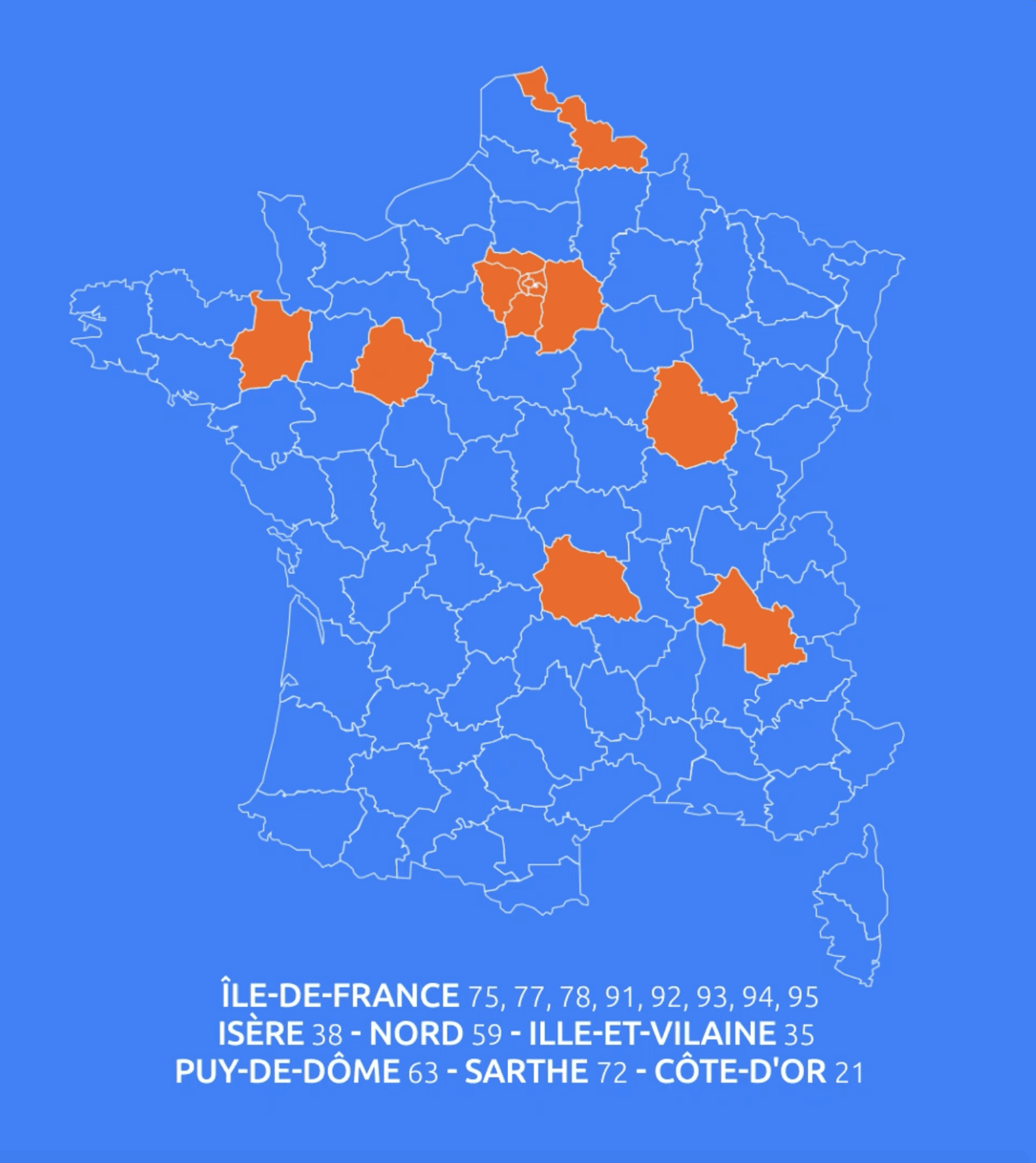 carte départements en tension