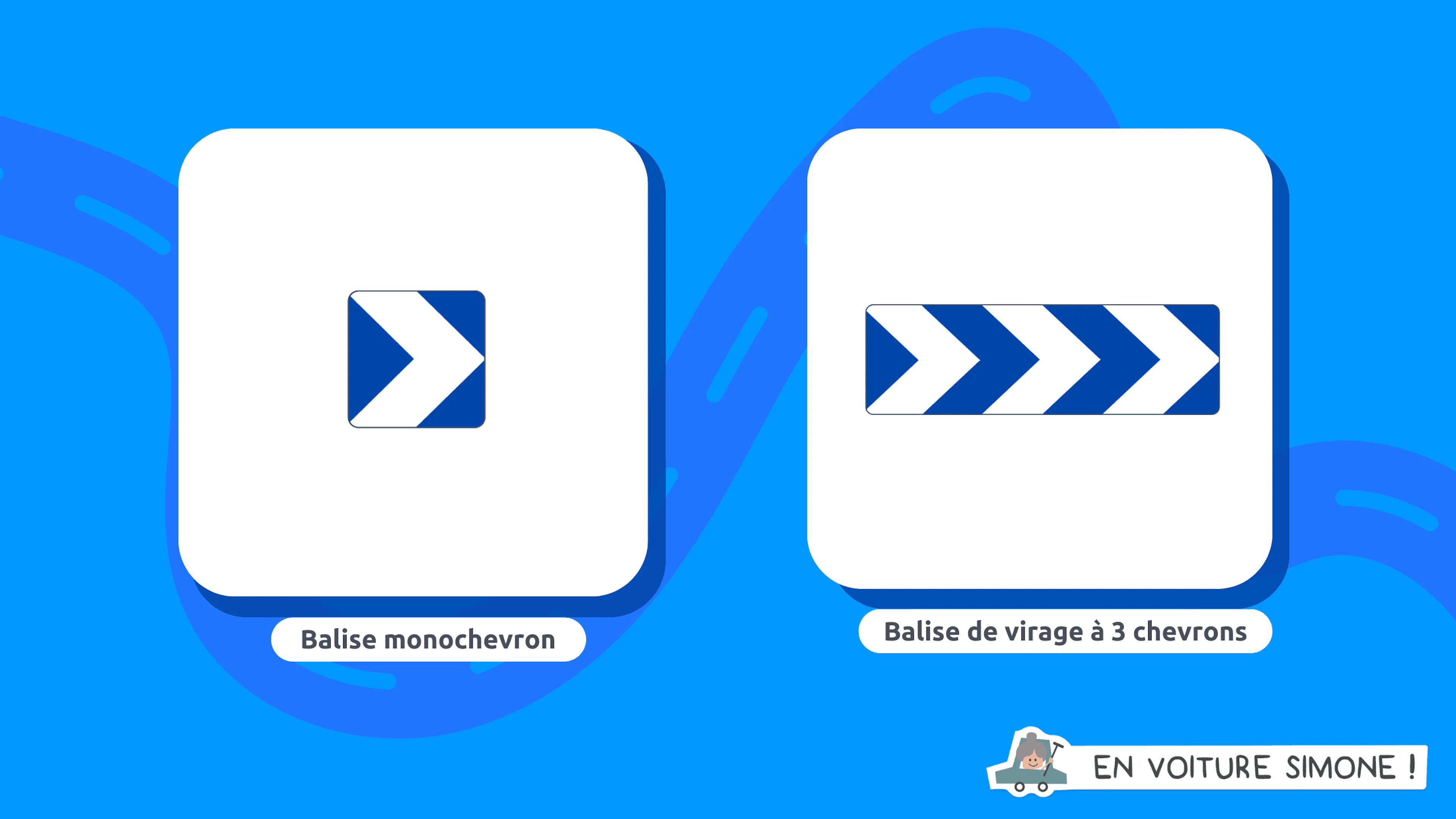 Balise monochevron et balise de virage à 3 chevrons