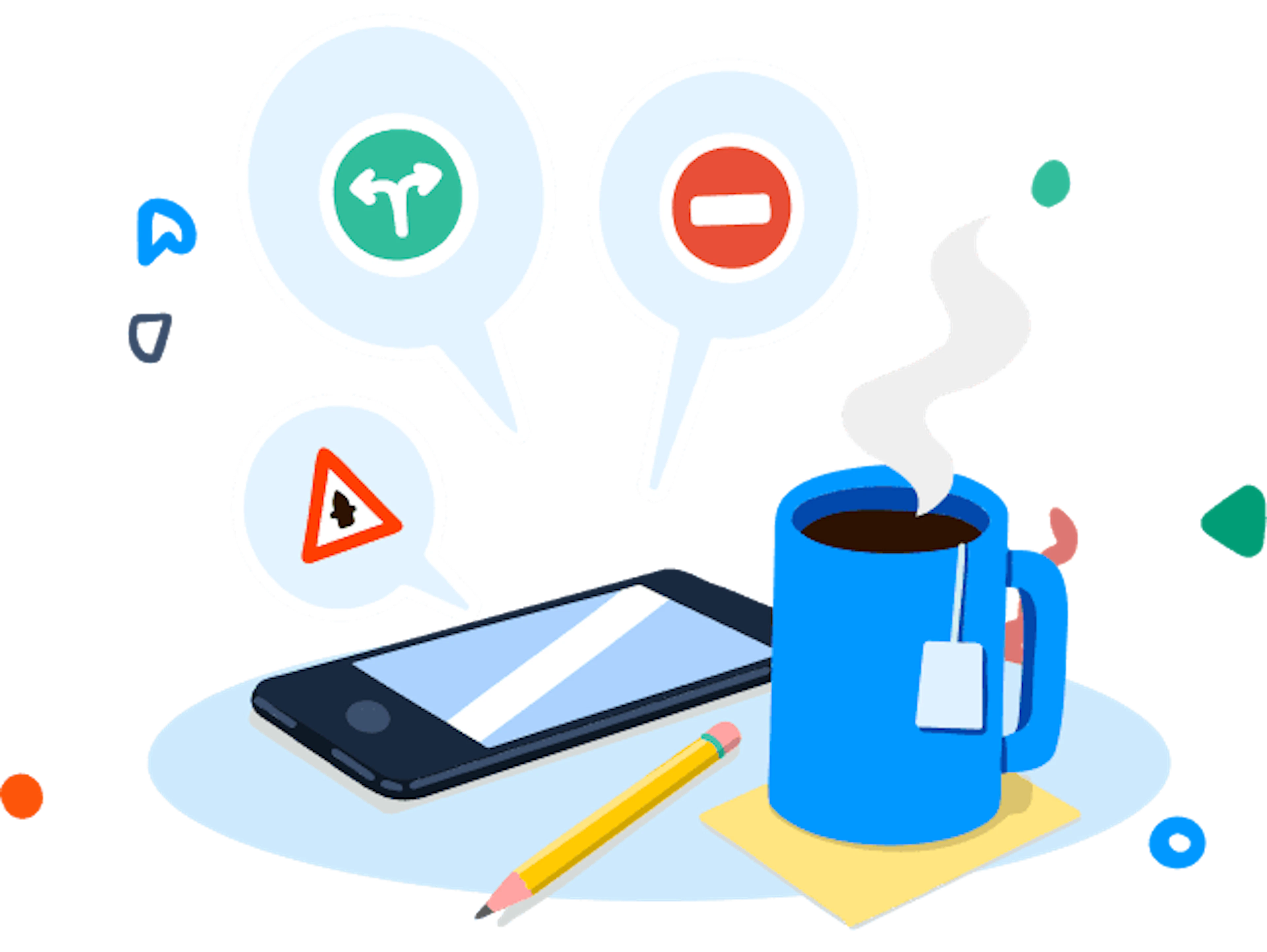 Téléphone avec l'application de révision du code de la route