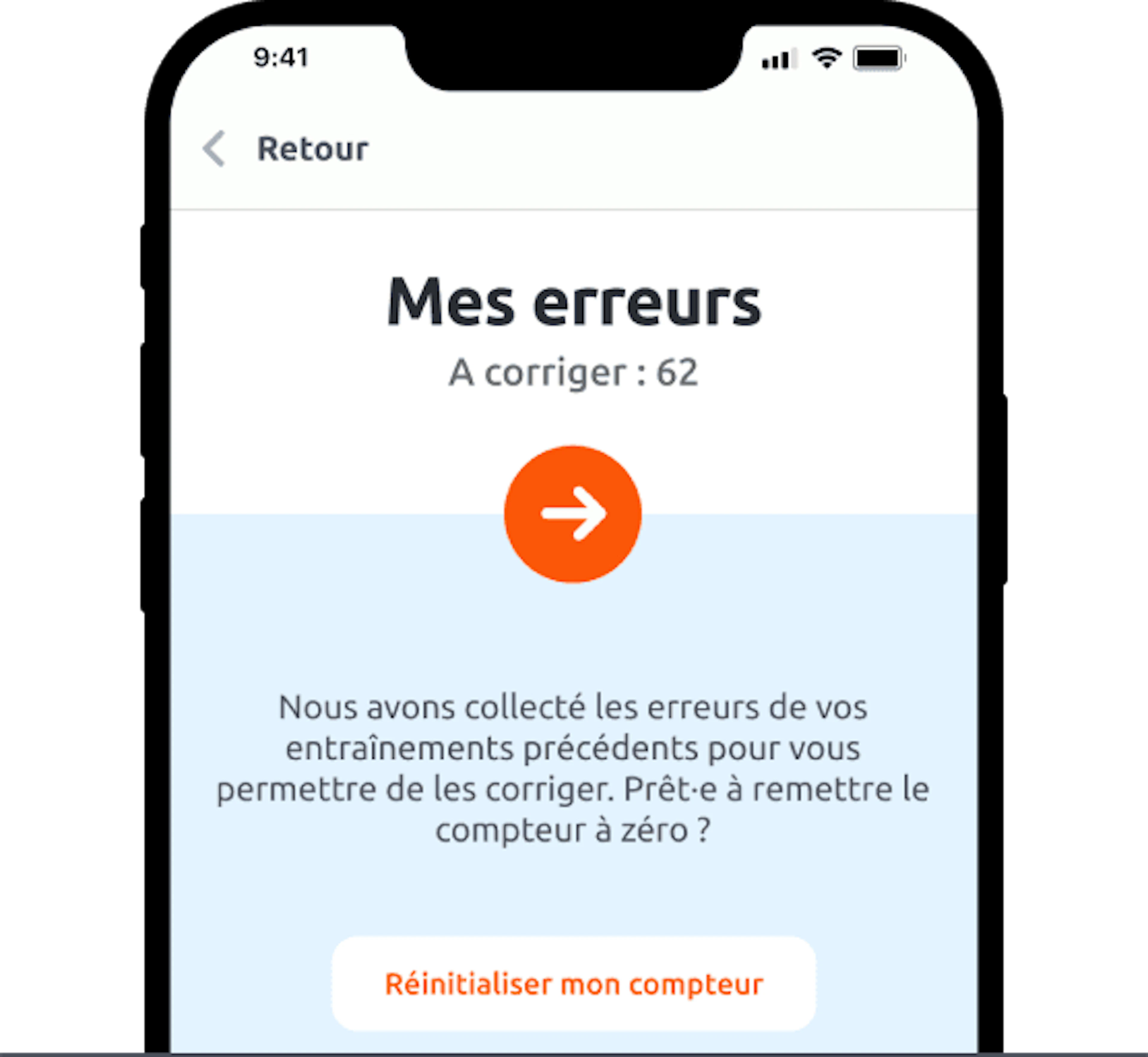 Application mobile En Voiture Simone - Ecran mes erreurs
