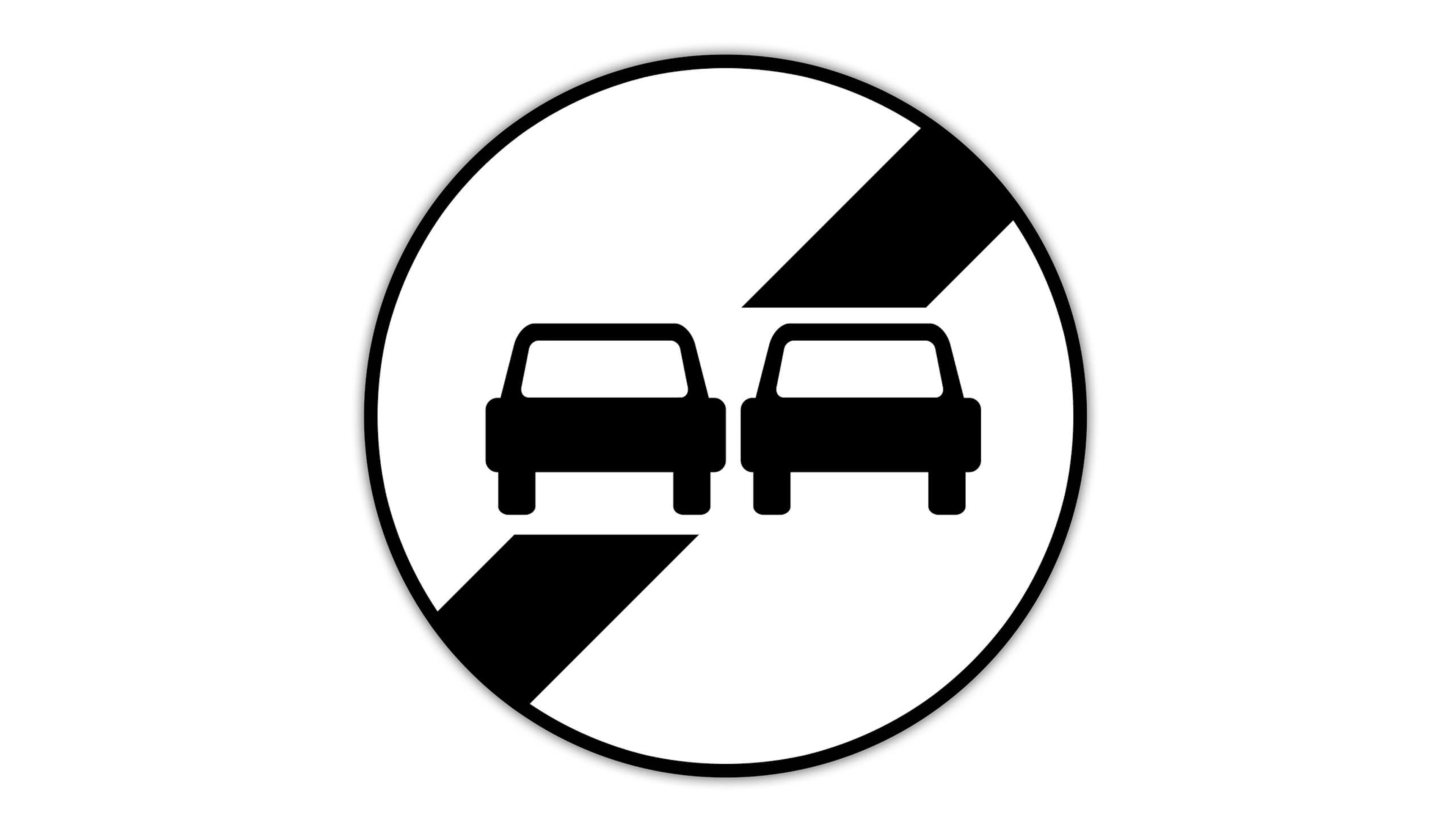 Panneau de fin d'interdiction de dépasser