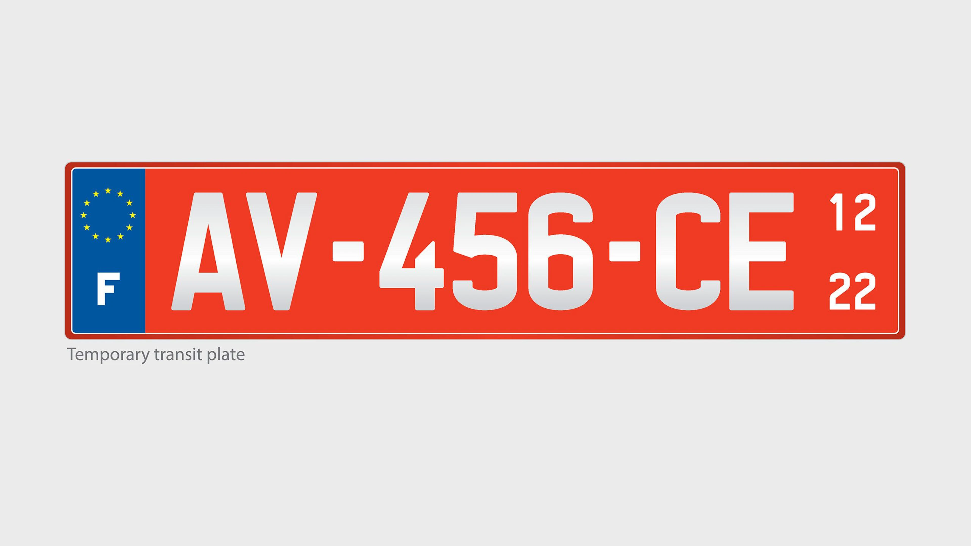 Plaque d'immatriculation rouge
