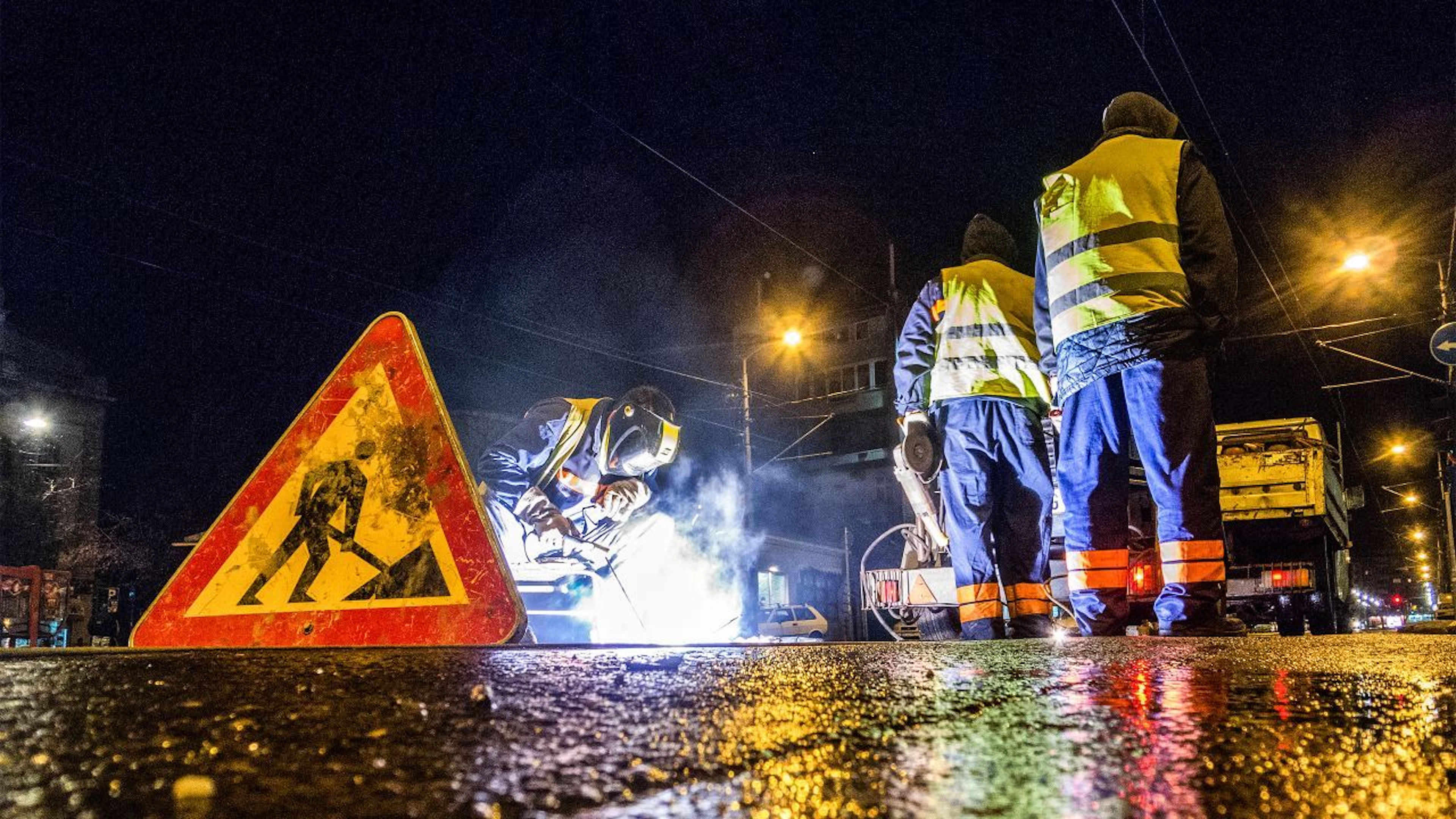 Panneau de de danger temporaire de travaux