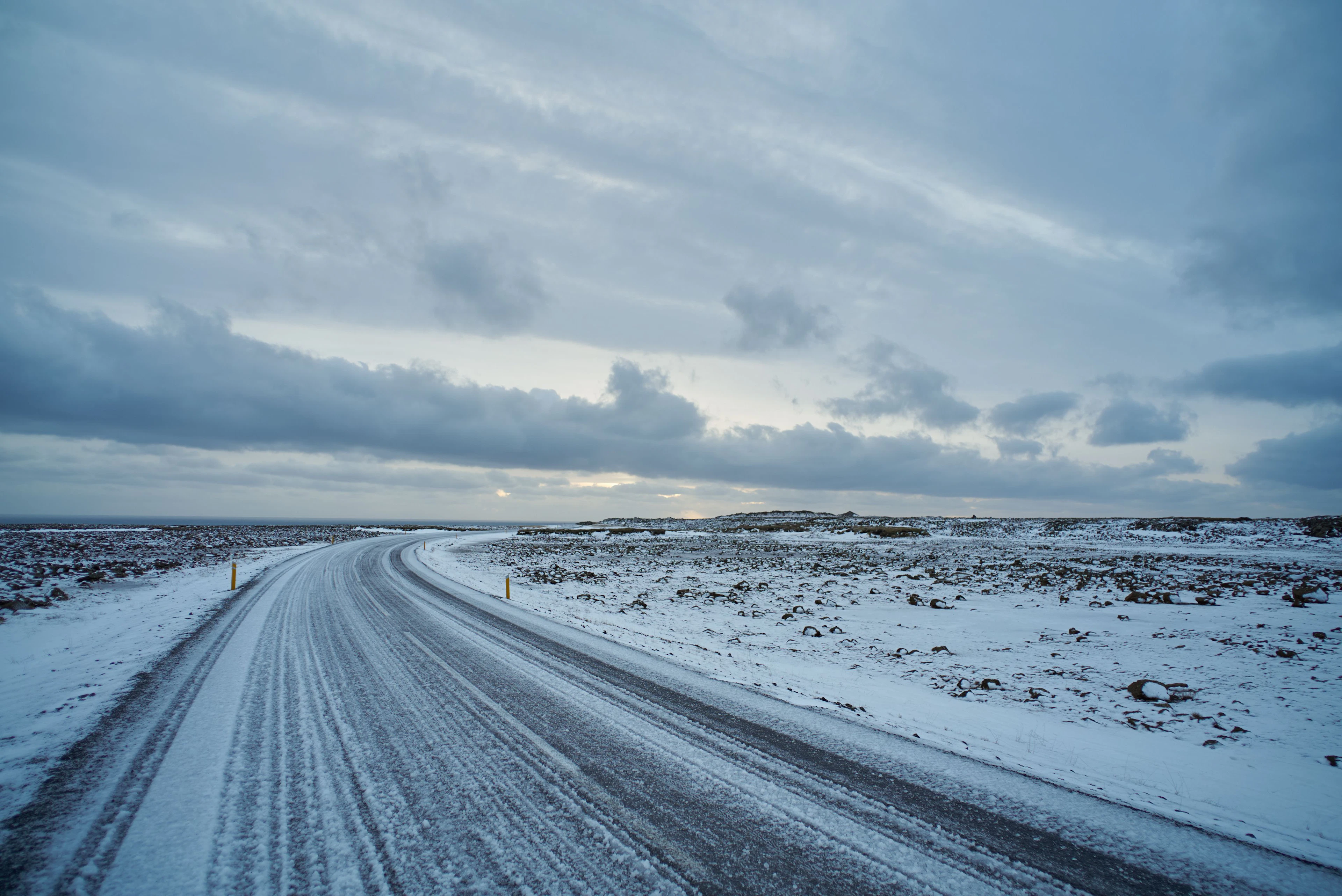 verglas sur la route