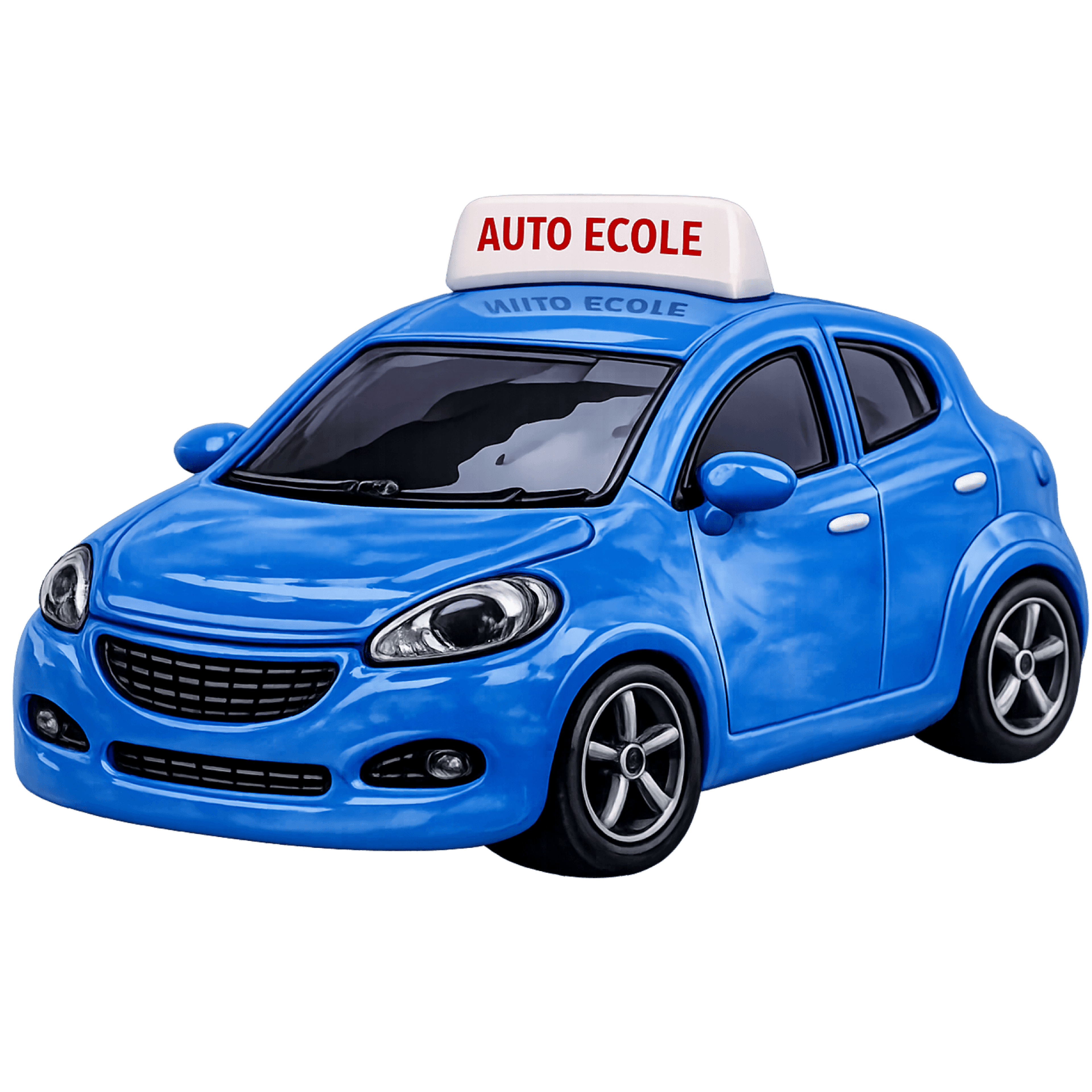 Voiture auto-école bleue