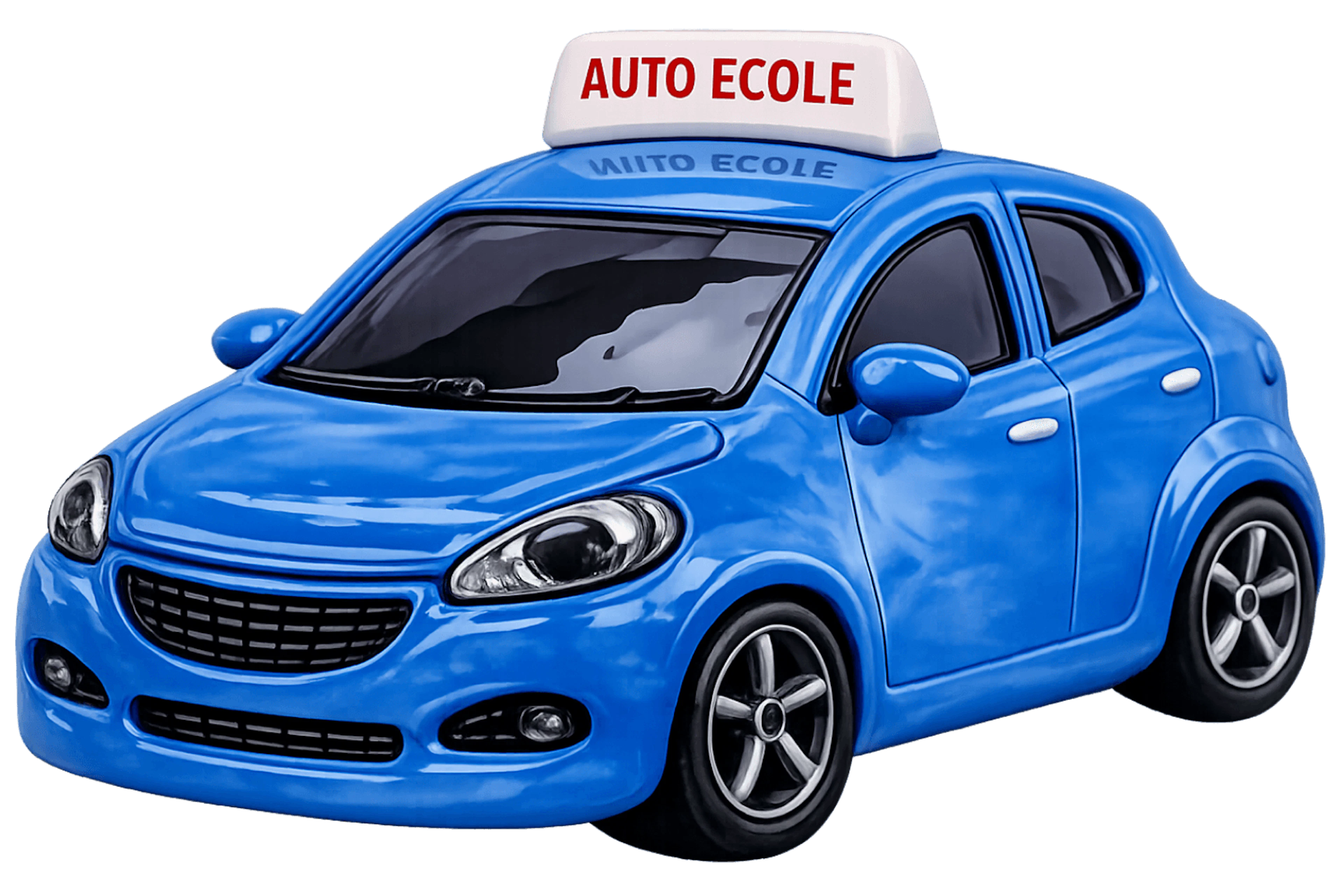 Voiture auto-école bleue
