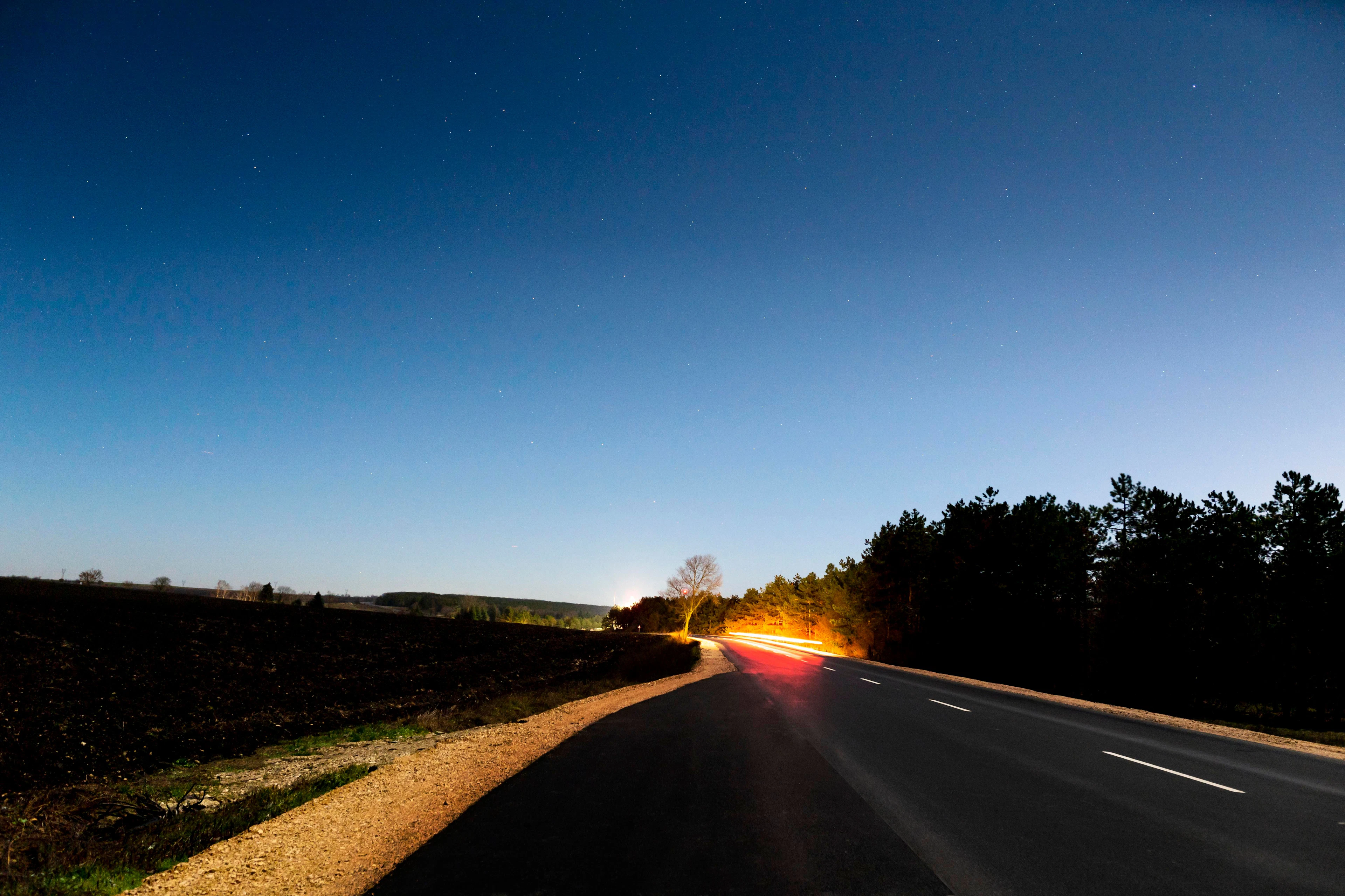 route sinueuse de nuite